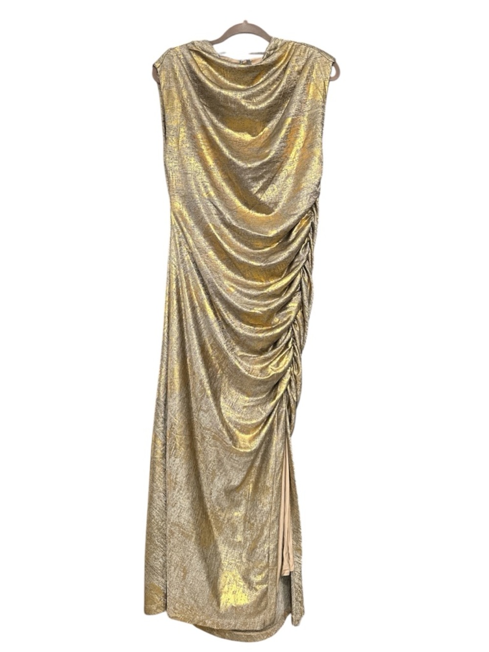 Anthropologie The Maya Ruched Cowl-Neck Dress Shine Edition Size Large